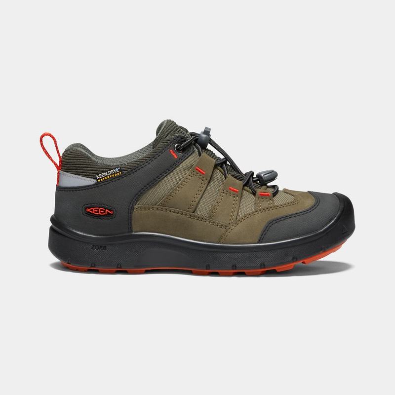 Tenis Keen Hikeport Waterproof Para Niños Verde Oliva/Negros - Zapatos Keen Mexico (358912-AVF)